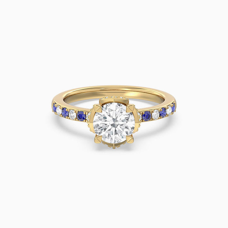 Flower Hidden Halo Lab Diamond Engagement Ring