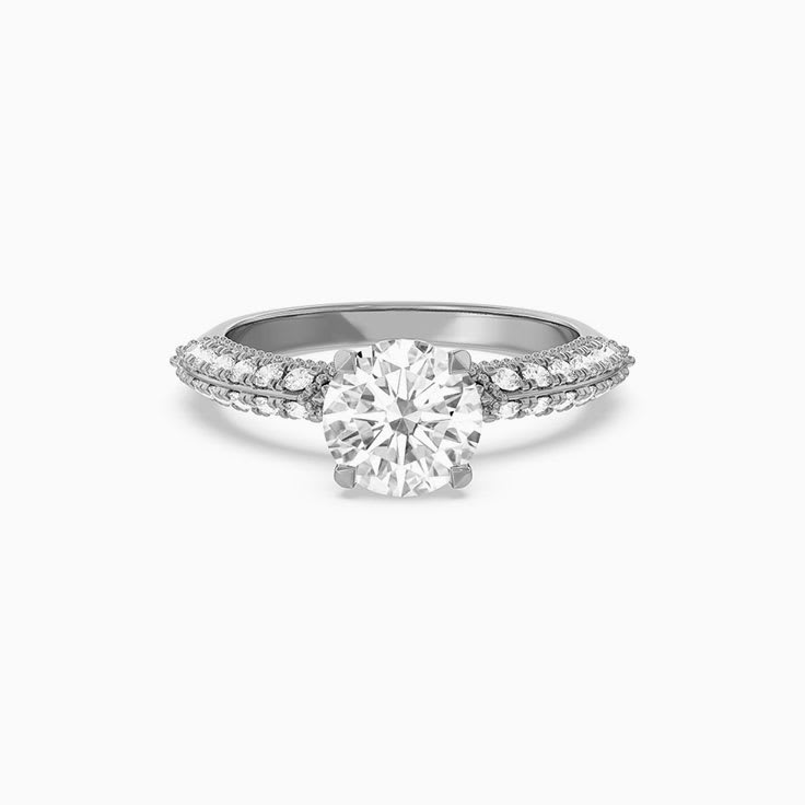 Sapphire And Round Lab Diamond Knife Edge Engagement Ring