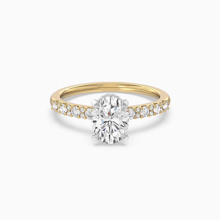 Oval Lab Diamond Hidden Halo Engagement Ring