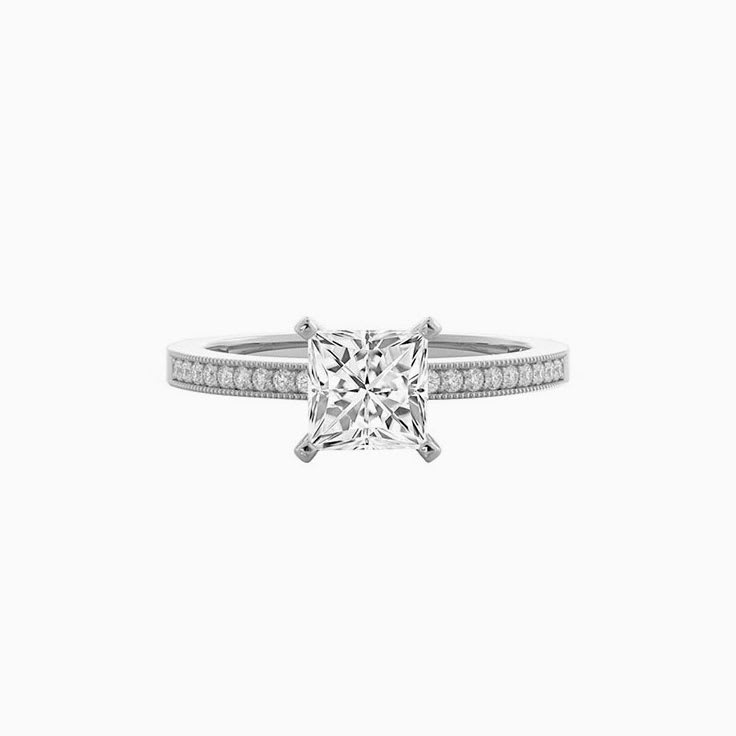 Womens Lab Grown Princess Cut Diamond Engagement Ring