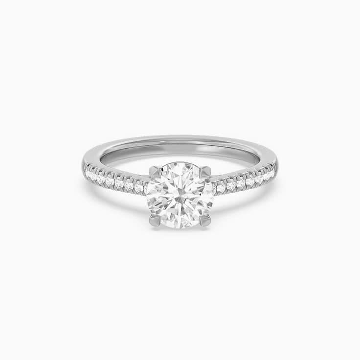 Womens Lab Diamond Round Engagement Ring
