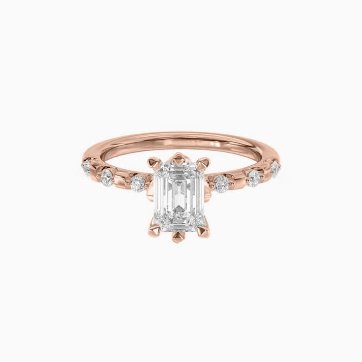 Lab Grown Floral Emerald Diamond Engagement Ring