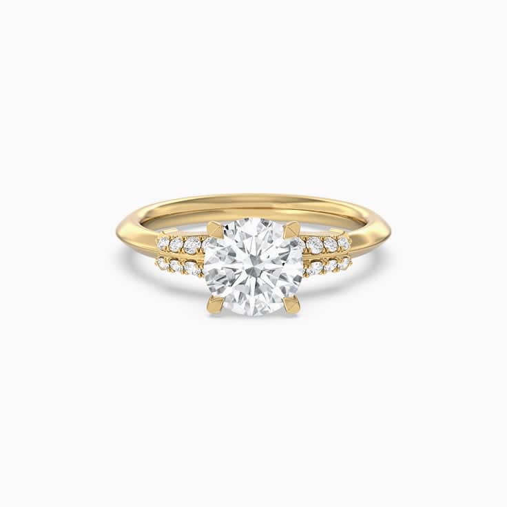 Hidden Blue Stone Lab Diamond Engagement Ring