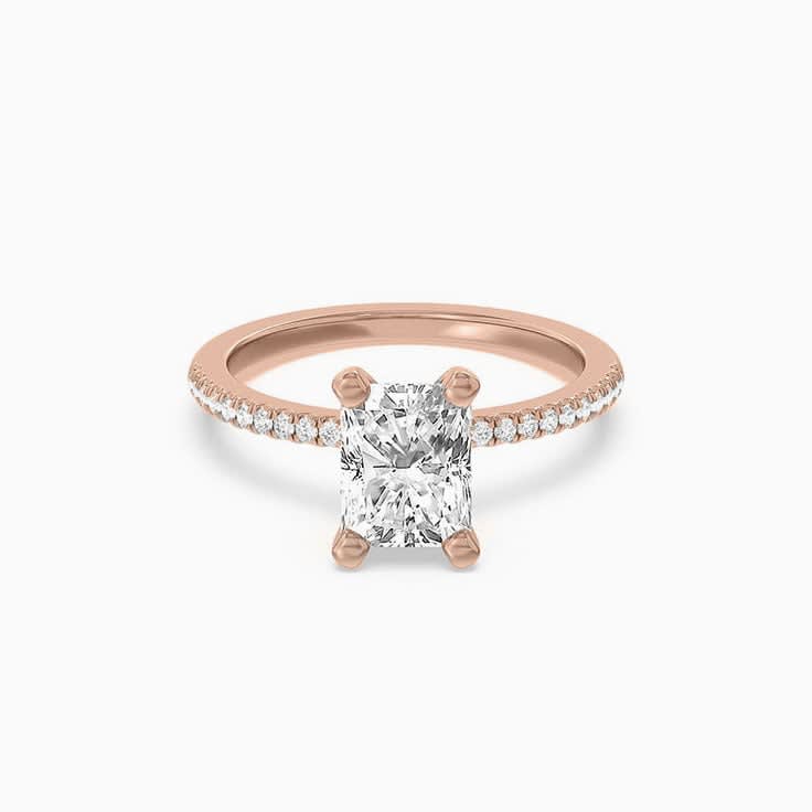 Classic Lab Grown Radiant  Diamond Engagement Ring