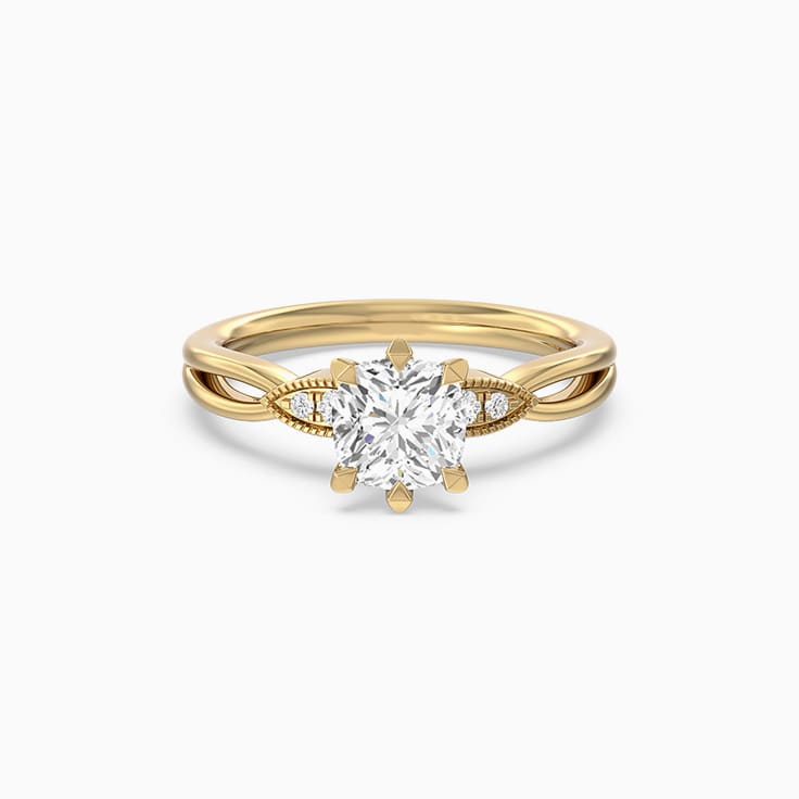 Lab Grown Cushion Cut Diamond Engagement Ring