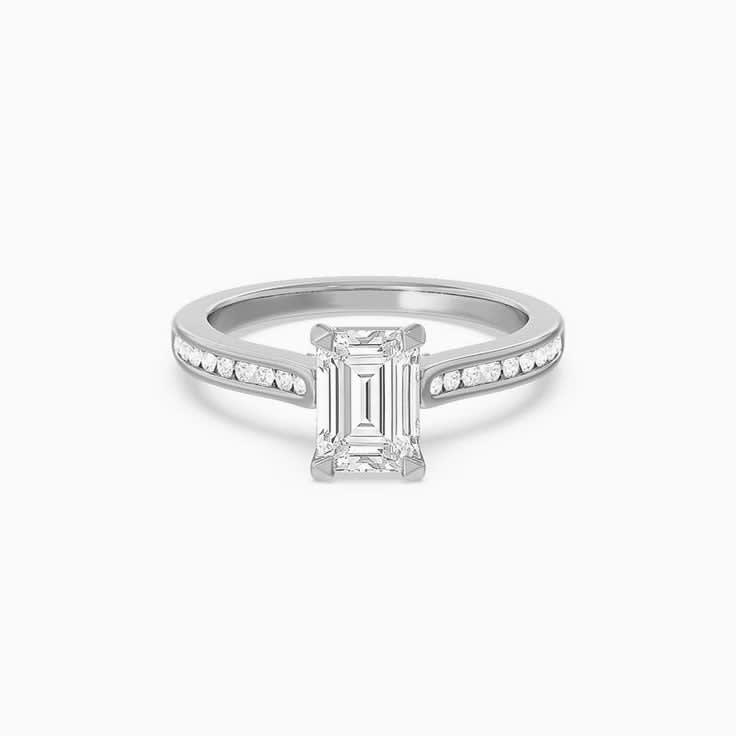 Emerald Cut Lab Grown Diamond Engagement Ring