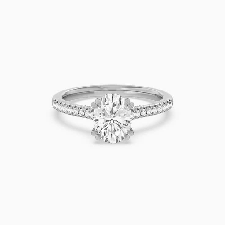 Womens Lab Diamond Oval Engagement Ring