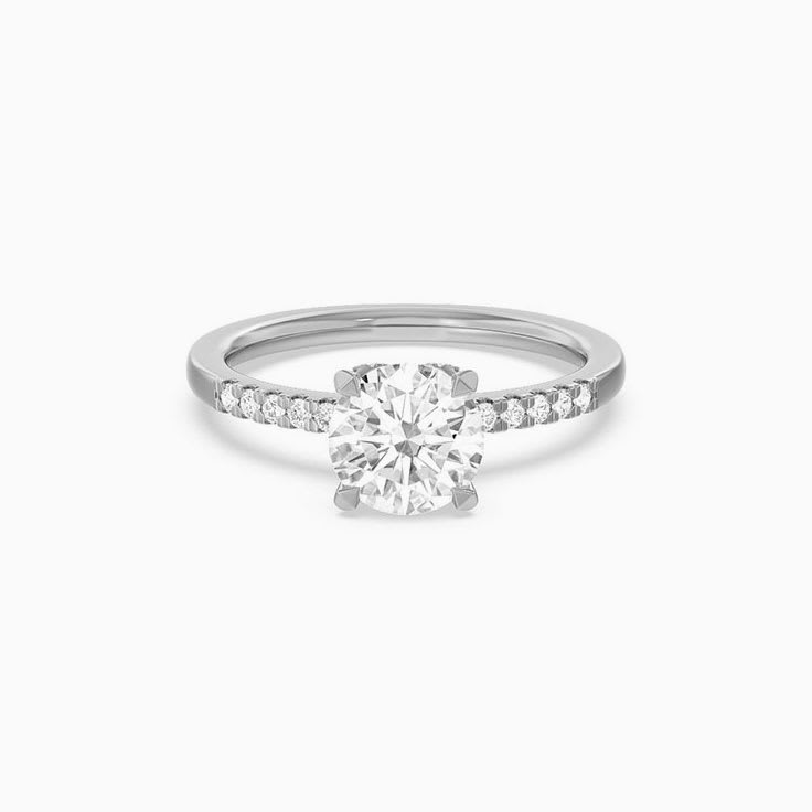 Womens Lab Grown Round Diamond Engagement Ring