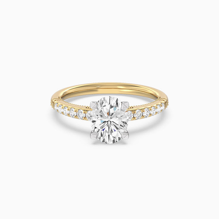 Womens Oval Lab Diamond Engagement Ring