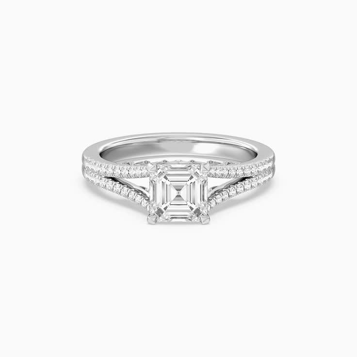 Lab Grown Asscher Cut Diamond Engagement Ring