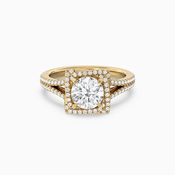 Womens Round Lab Diamond Engagement Ring