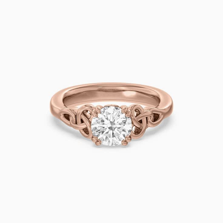 Twisted Lab Diamond Round Engagement Ring