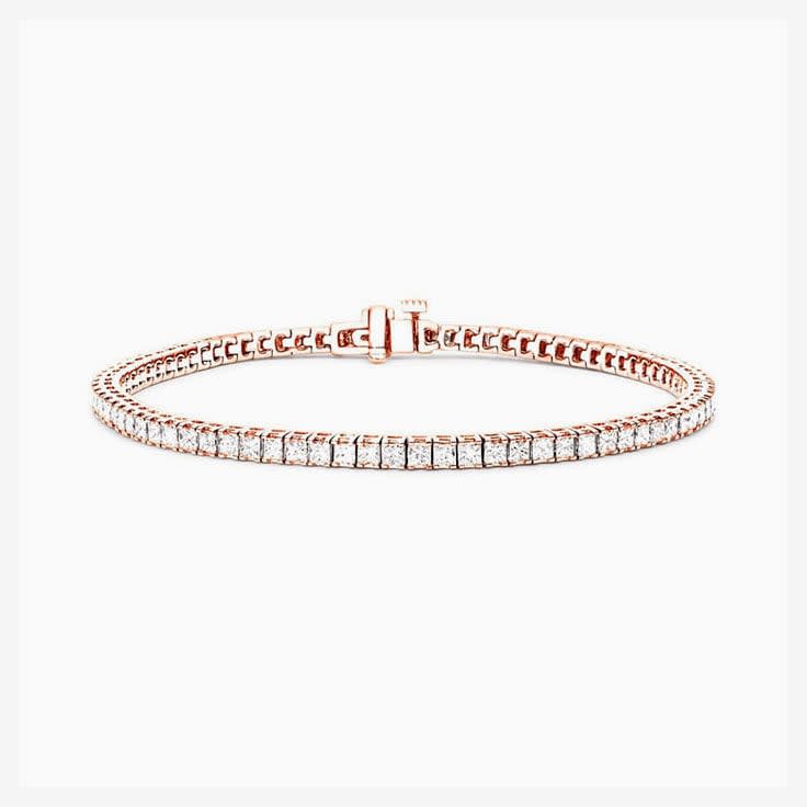 10 Carat Princess Cut Diamond Tennis Bracelet