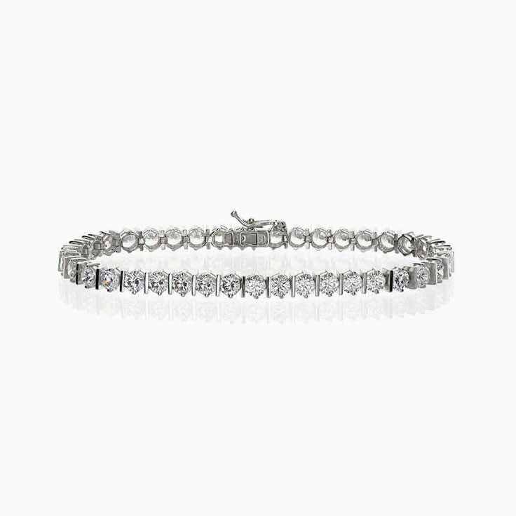 Womens Round Cut Link tennis Bracelet