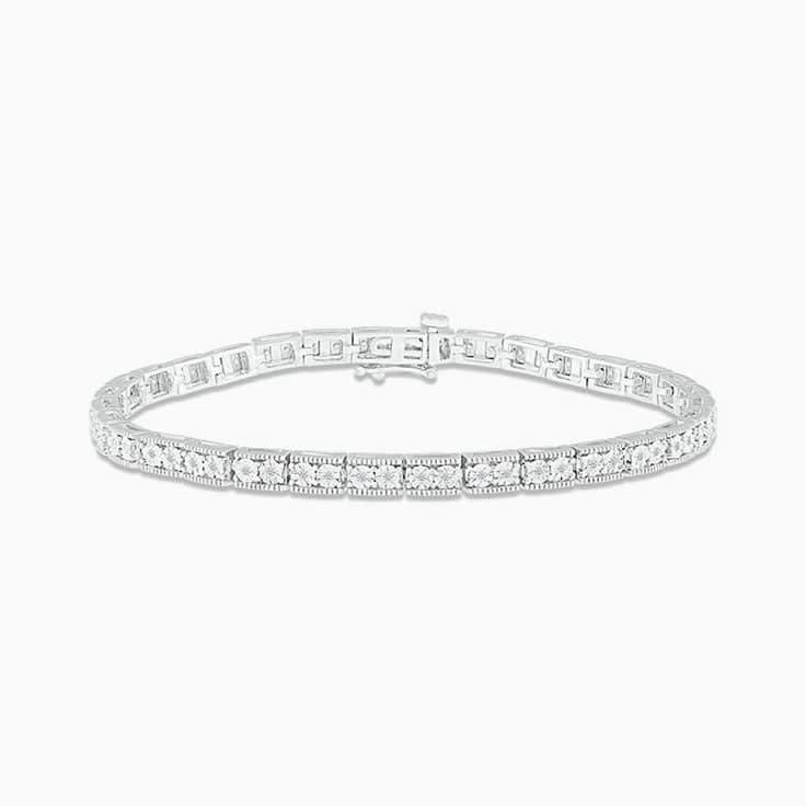 Round Duo Diamonds Link Tennis Bracelet