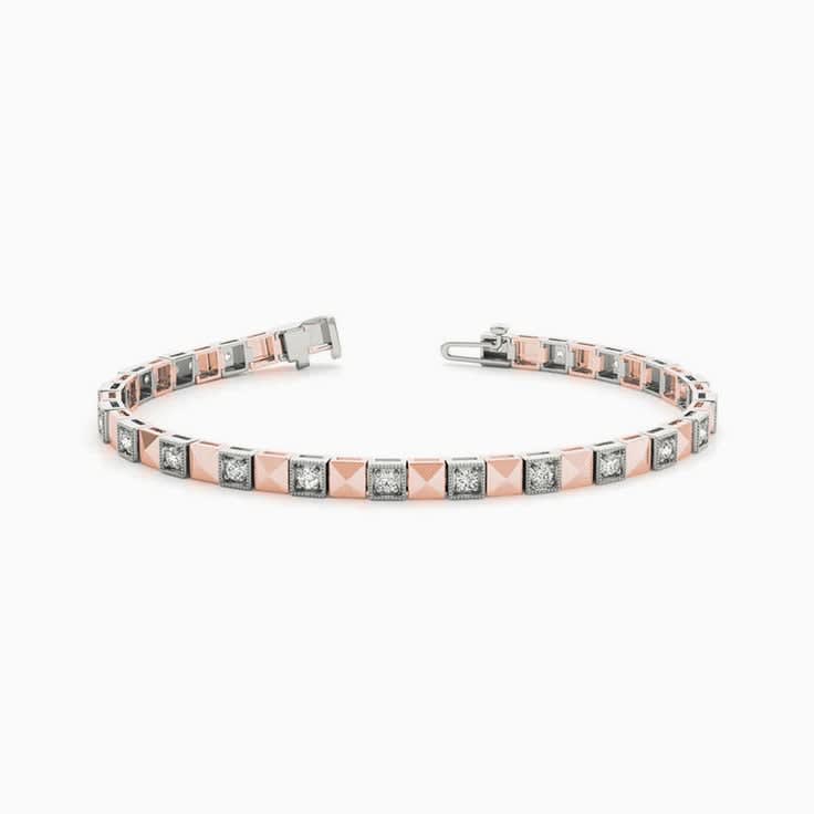 Two Tone Tennis Bracelet