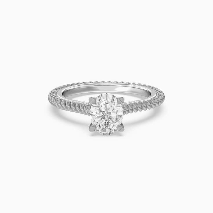 Oval solitaire engagement ring