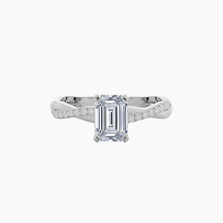 Emerald Twisted Engagement Ring