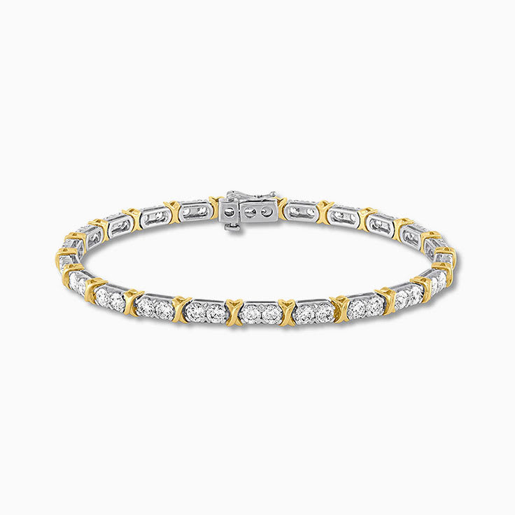 Round diamond bracelet in two tone