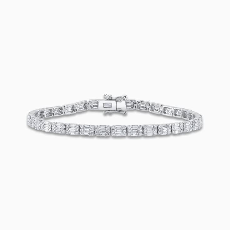 Round And Baguette diamond Bracelet