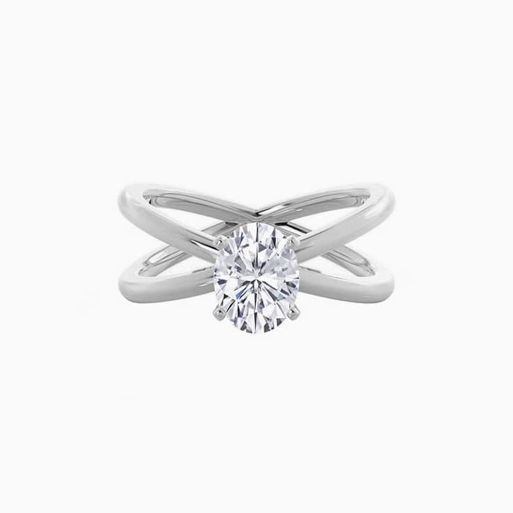 Oval Diamond On A Crossover Shank