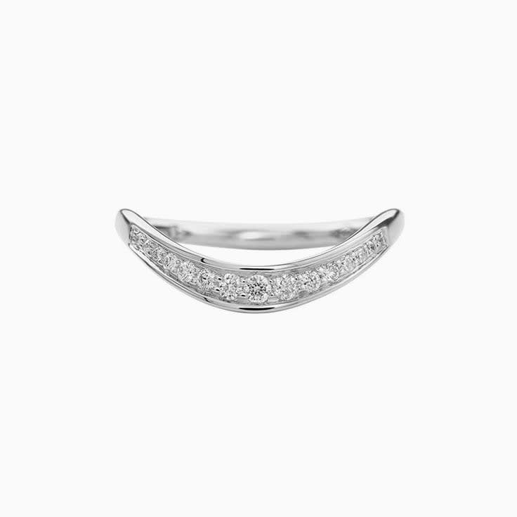 Pave set crown wedding band