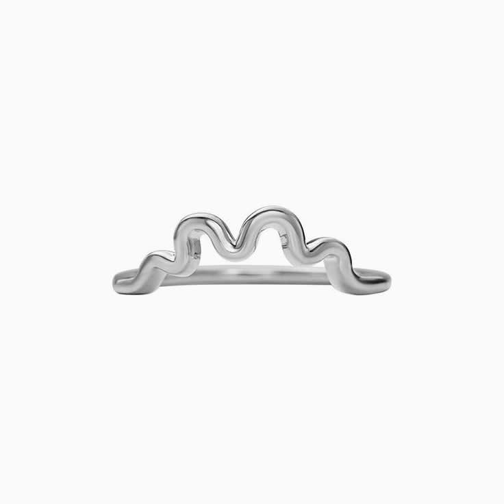 Plain wave wedding band