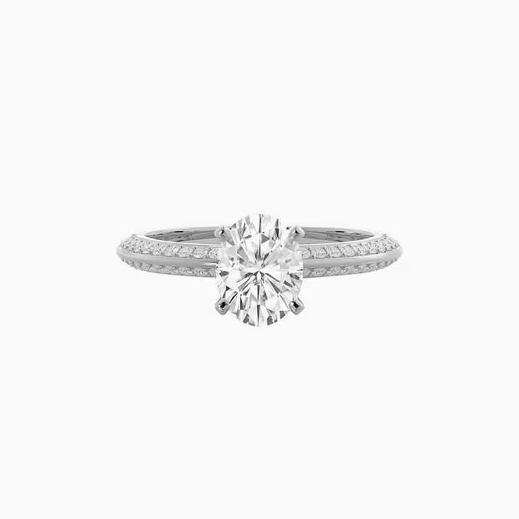 Double Paved Diamond Engagement Ring