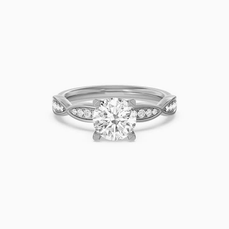 Round Hidden Halo Engagement Ring