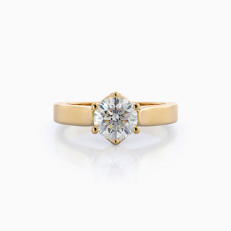 Solid gold engagement ring