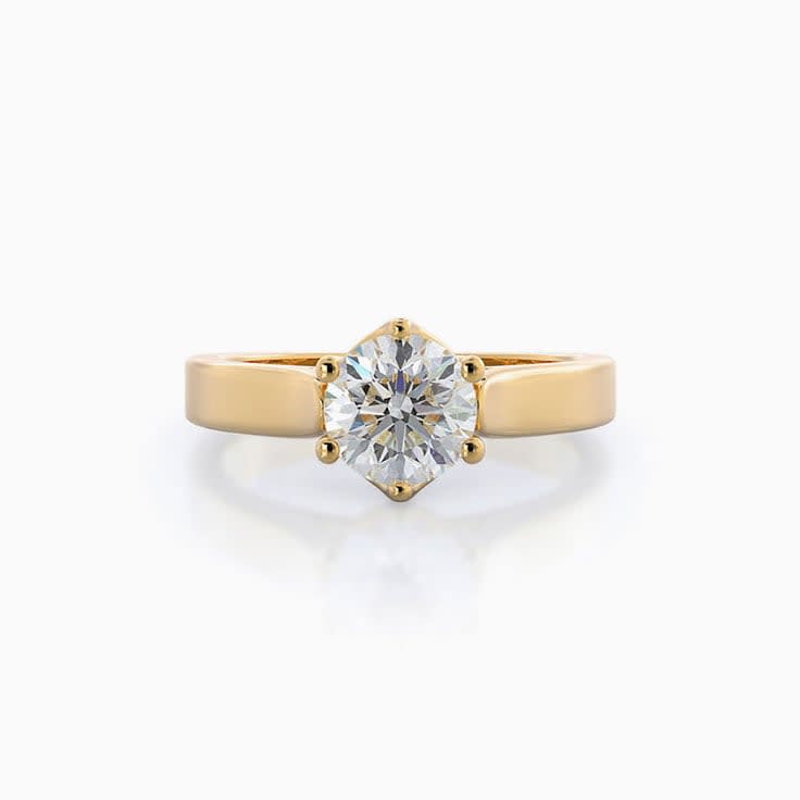 Solid gold engagement ring