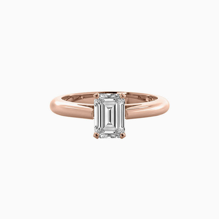 Emerald cut on a solid plain band
