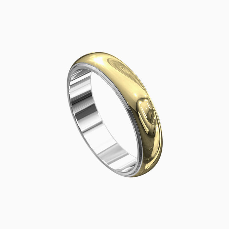 Two Tone Polished Mens Wedding Band