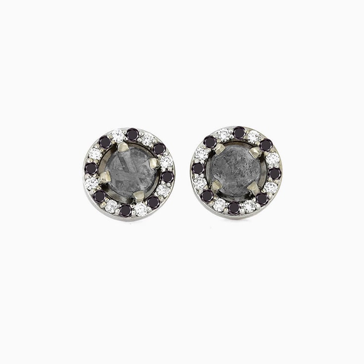 Women Meteorite Earring With Halo