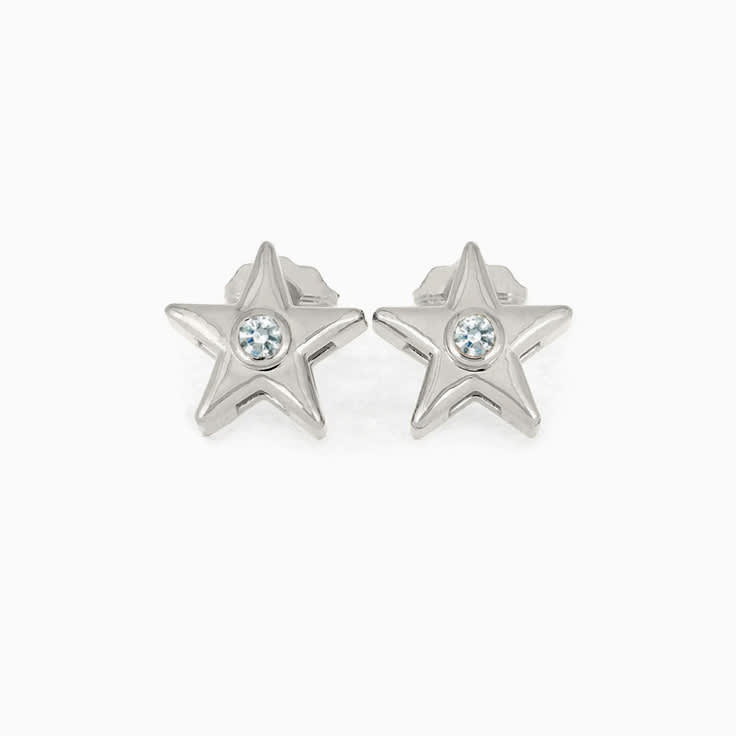 Gold star diamond studs