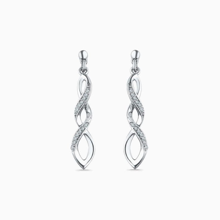 Braided Diamond Dangle Earring