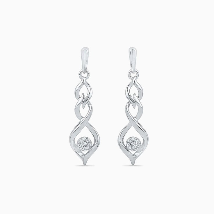 Twisted Dangle Diamond Earring