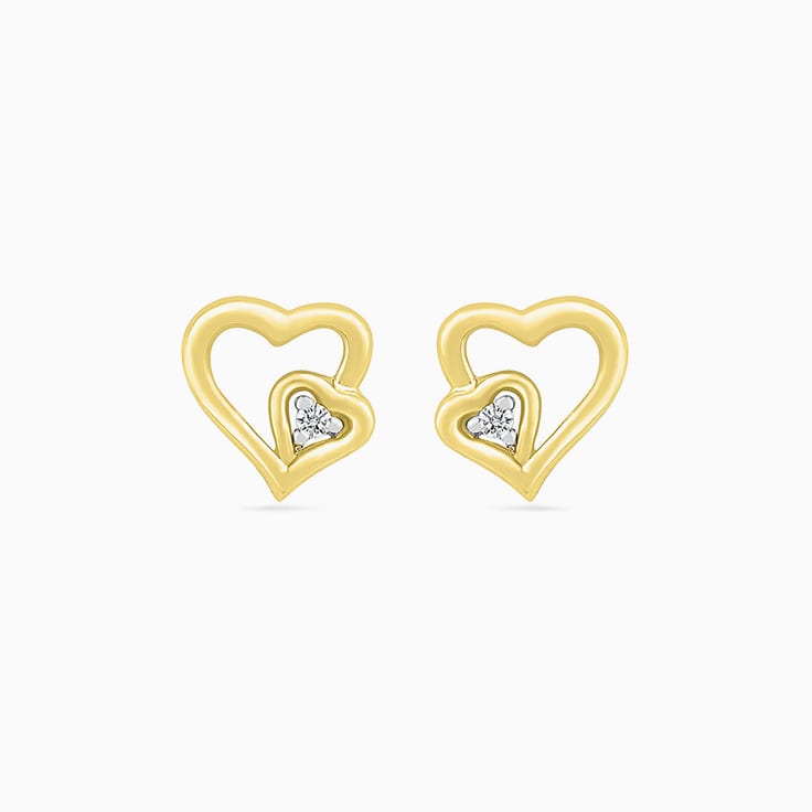 Diamond Heart Studs Earring