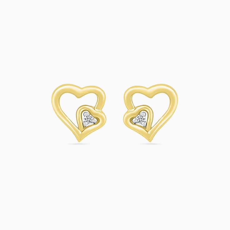 Diamond Heart Studs Earring