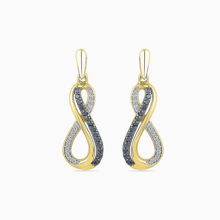 Black And White Diamond Infinity Earring