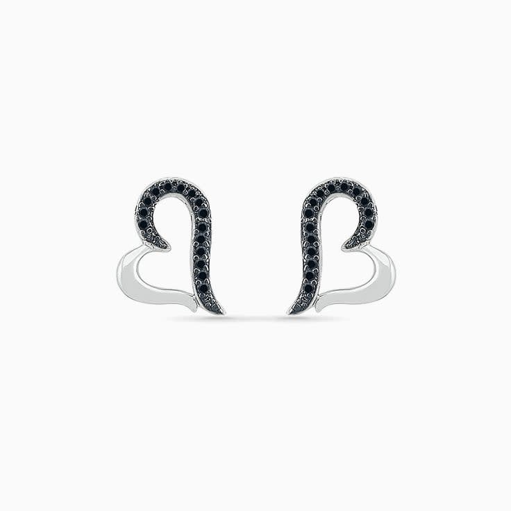 Black Diamond Heart Studs