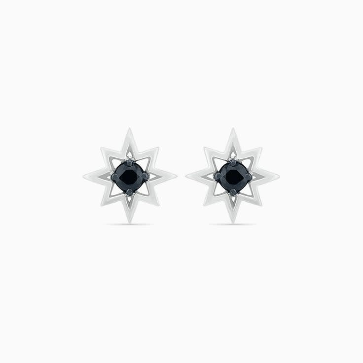 Black Diamond Star Earrings