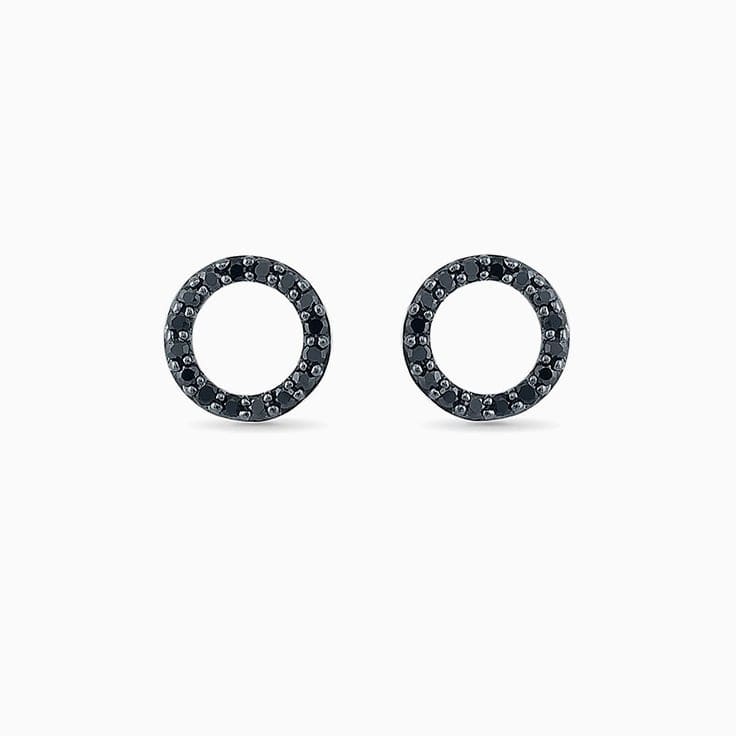 Black Diamond Circle Studs