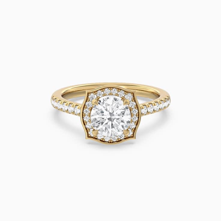 Art deco halo engagement ring