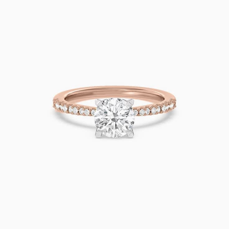 Classic round diamond set in four claw
