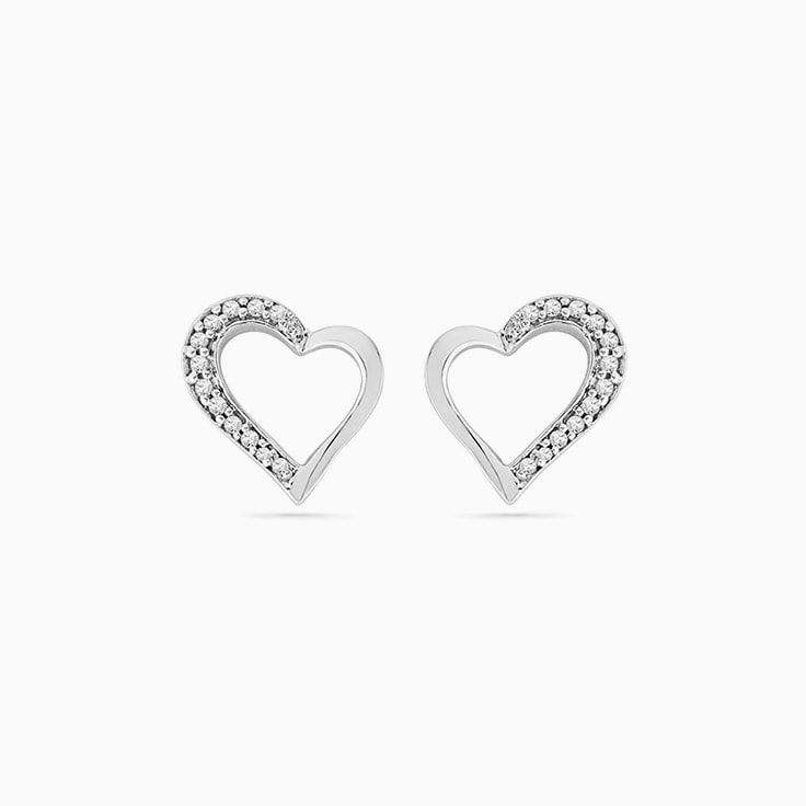 Open Heart Diamond Studs