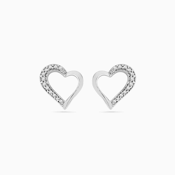 Open Heart Diamond Studs
