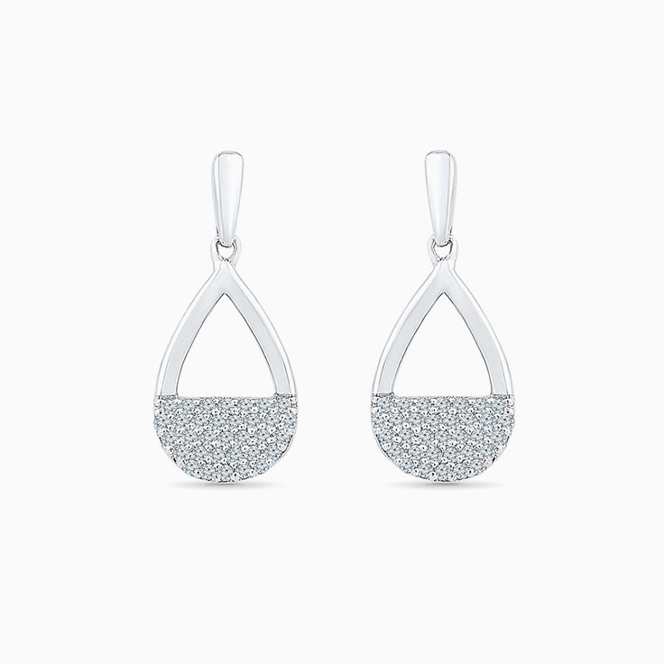 Teardrop Diamond Cluster Earrings