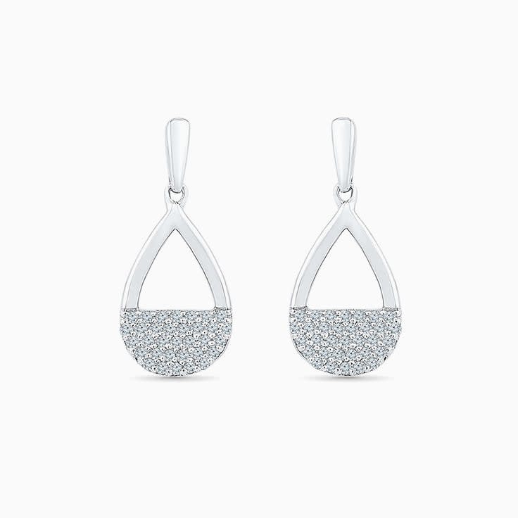 Teardrop Diamond Cluster Earrings