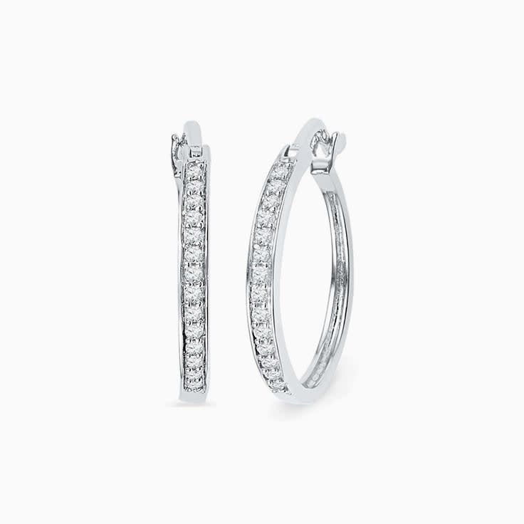 Diamond Hoops Earrings